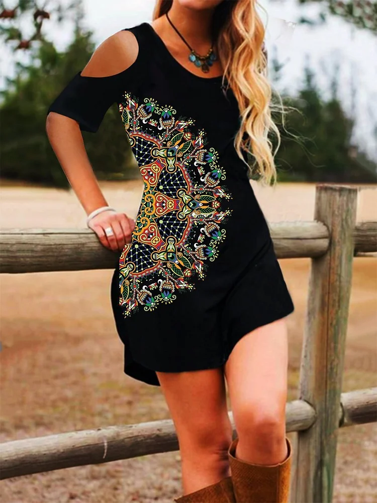 Casual Crew Neck Short Sleeve Dresses