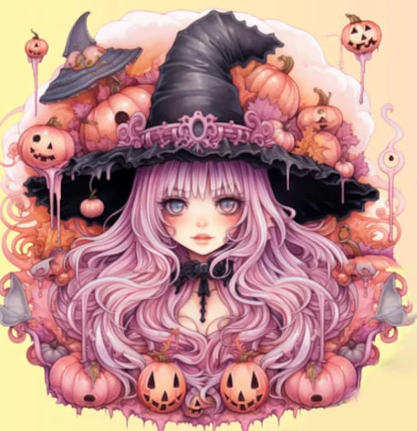 Halloween Witch And Skeleton 30*40CM (Canvas) Full Round Drill Diamond Painting gbfke