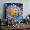 Framed Diamond Painting - Special Shaped - Peacock (25x25cm)