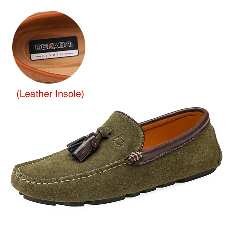 DEKABR Genuine Leather Men Shoes Spring Fashion Leather Men Loafers Flats New High Quality Casual Shoes For Men Driving Shoes