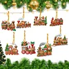 8Pcs Double Side Effect Acrylic Special Shaped Christmas Theme Xmas Trees Hanging Pendant Kits