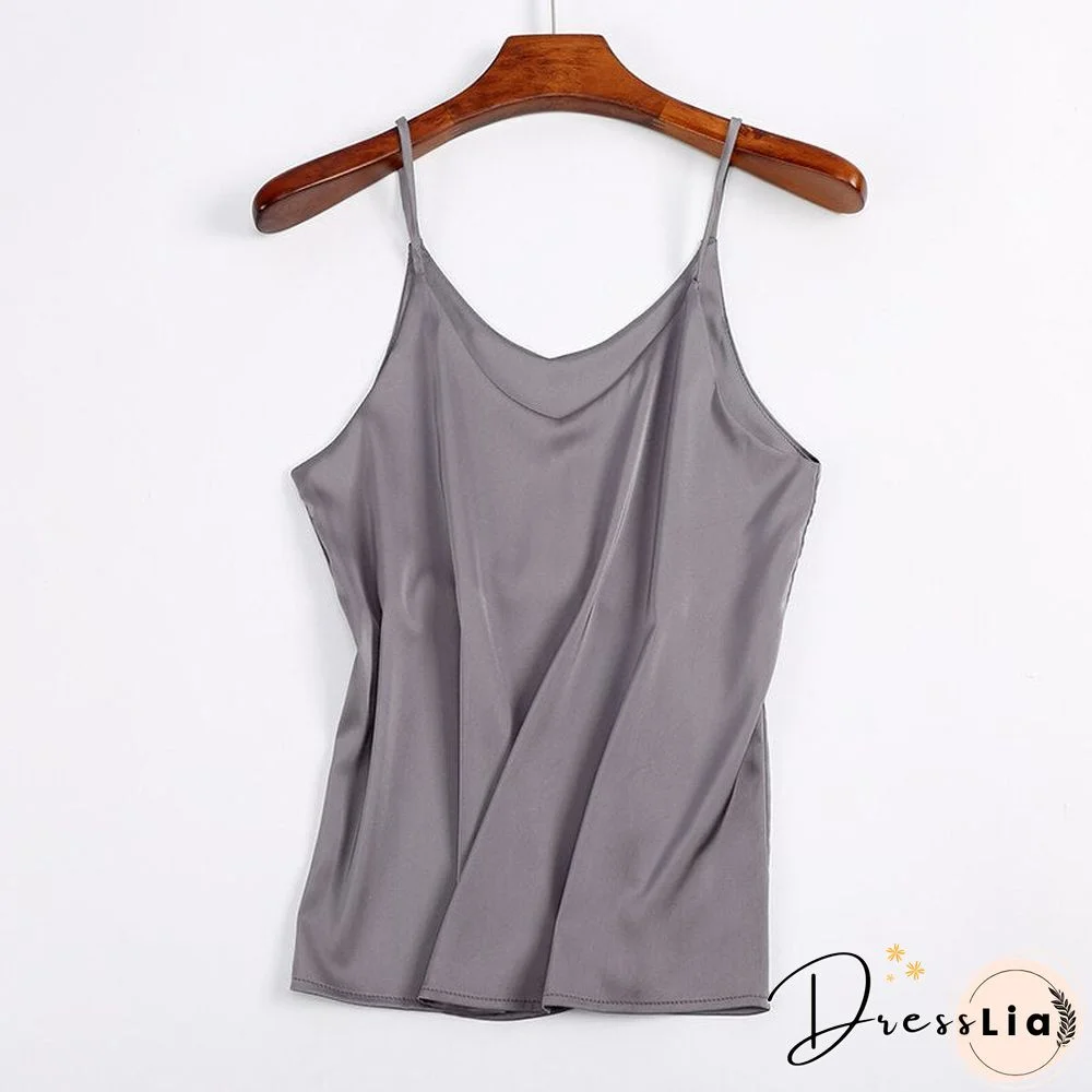 Christmas Gift Women Camis Silk Crop Top Women Camisole Summer Style Sexy Sleeveless Vest Slim White Halter Tank Top Roupas Femininas