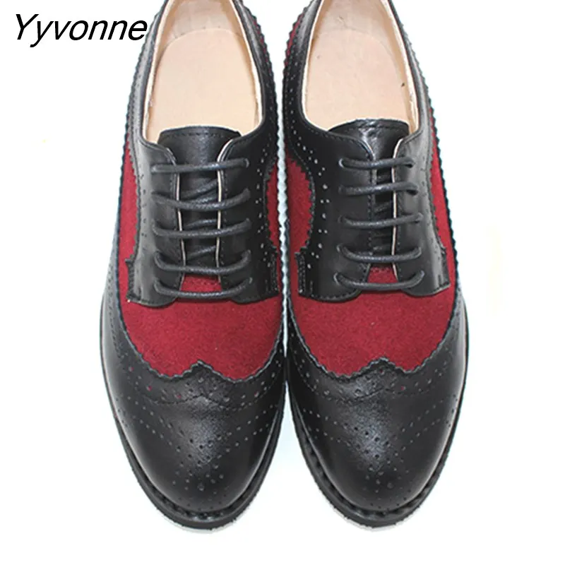 Yyvonne Women's Leather Summer Platform Sneakers Flat Casual Oxford Shoes Loafers Moccasins Spring Vintage for Woman 2023 Trend New