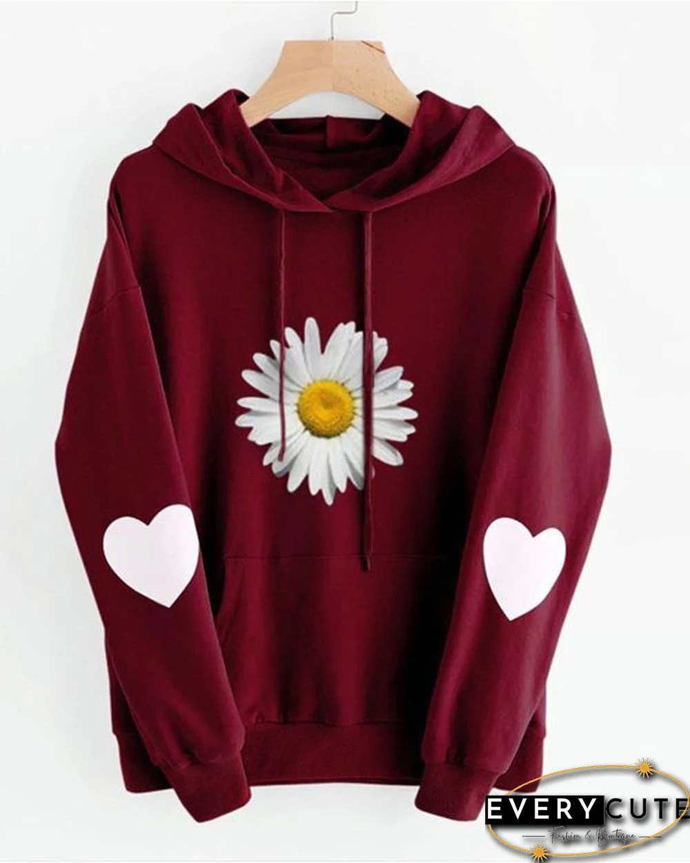 Daisy Print Cute Long Sleeve Hoodies