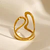 Unique Curving Shape 18K Golden Ring
