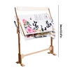 (US Local)Wooden Cross Stitch Frame Height Adjustable Embroidery Floor Stand Rack (L)