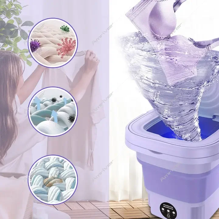 8l portable mini washing machine fully automatic multi functional ultra quiet low consumption for home business travel more details 1