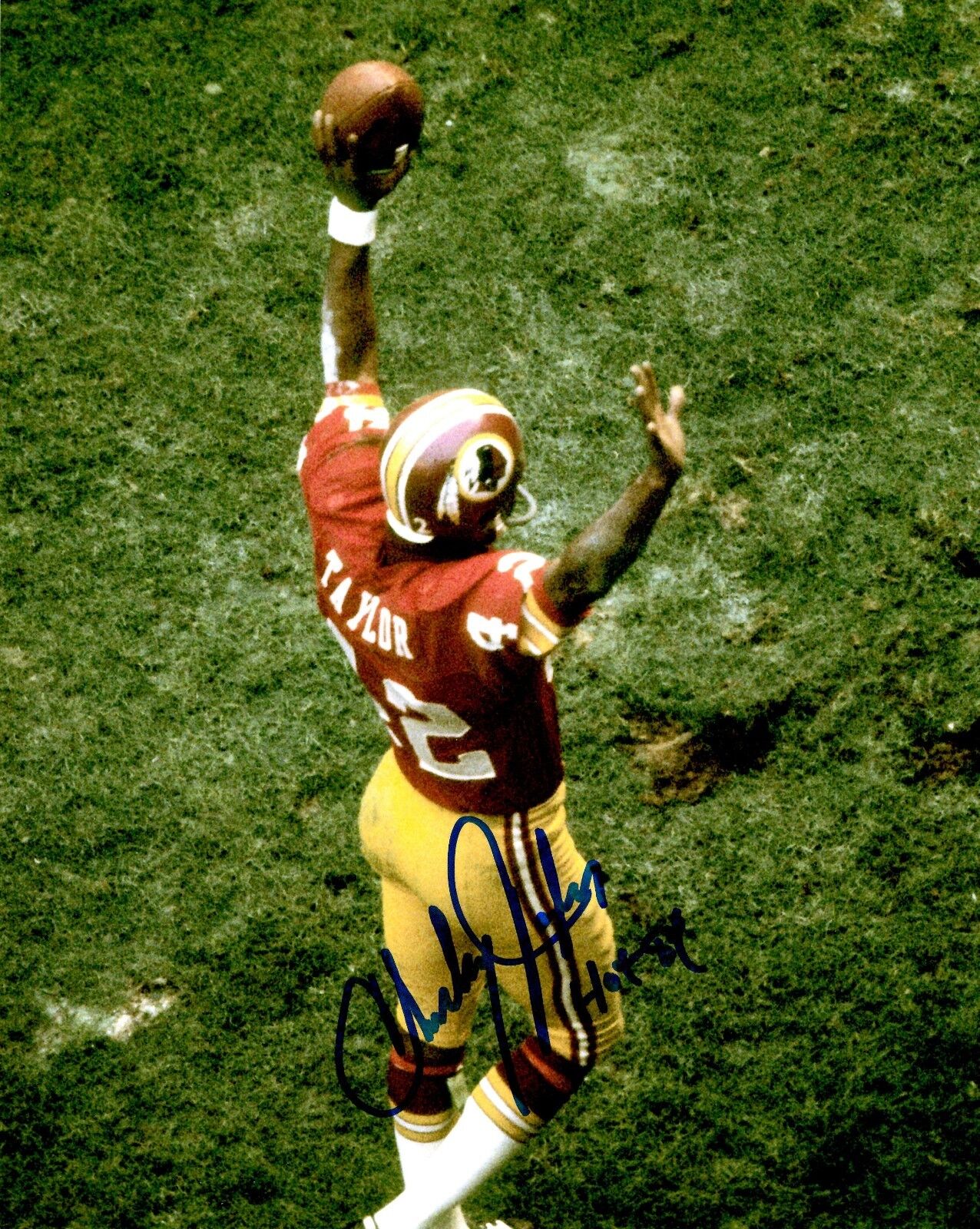 Autographed CHARLEY TAYLOR HOF 8X10 Washington Redskins Photo Poster painting COA