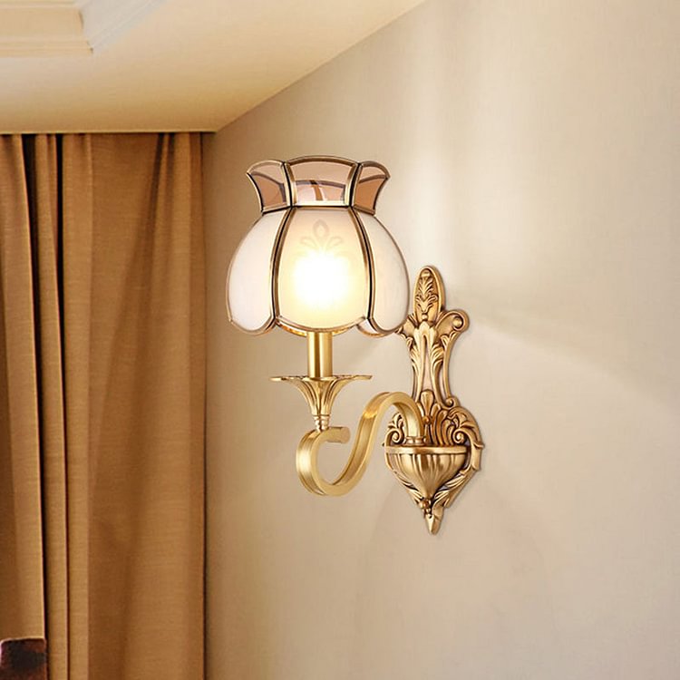 Metal Brass Sconce Light Birdcage 1/2-Head Traditionalism Wall Lighting Fixture for Living Room