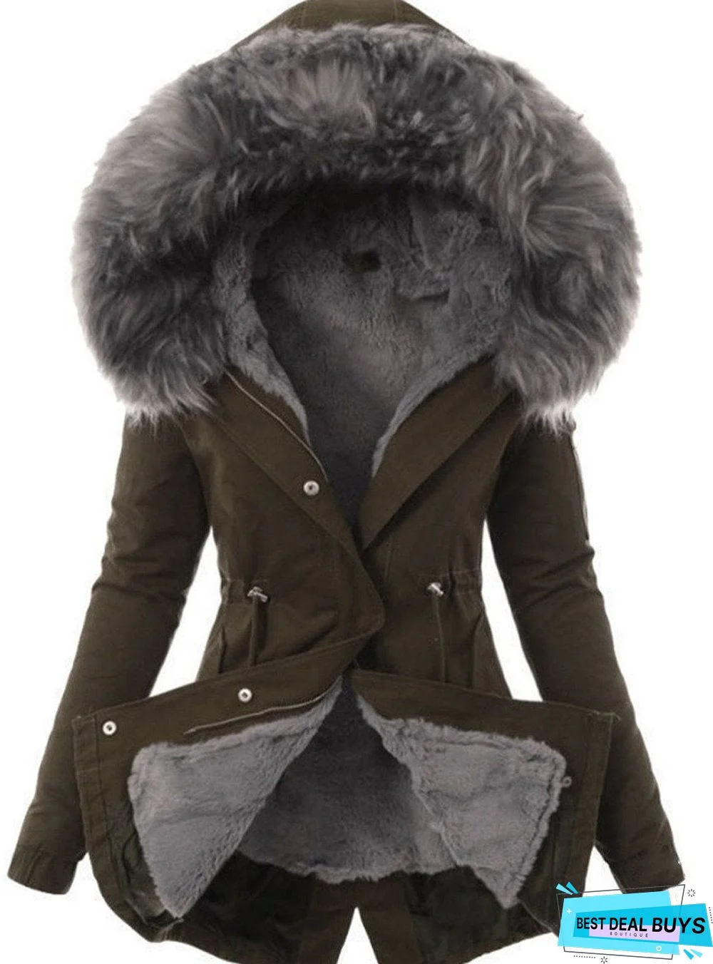 Plush Collar Cotton Coat