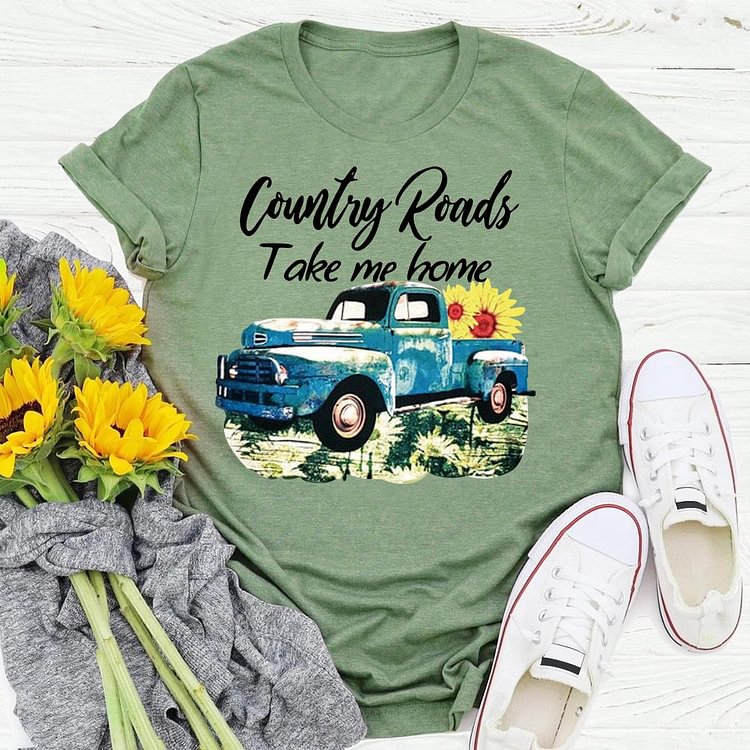 ANB - country road take me home village life Retro Tee -04885