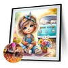Diamond Painting -DIY Round Drill Cute Big Eyes Girl