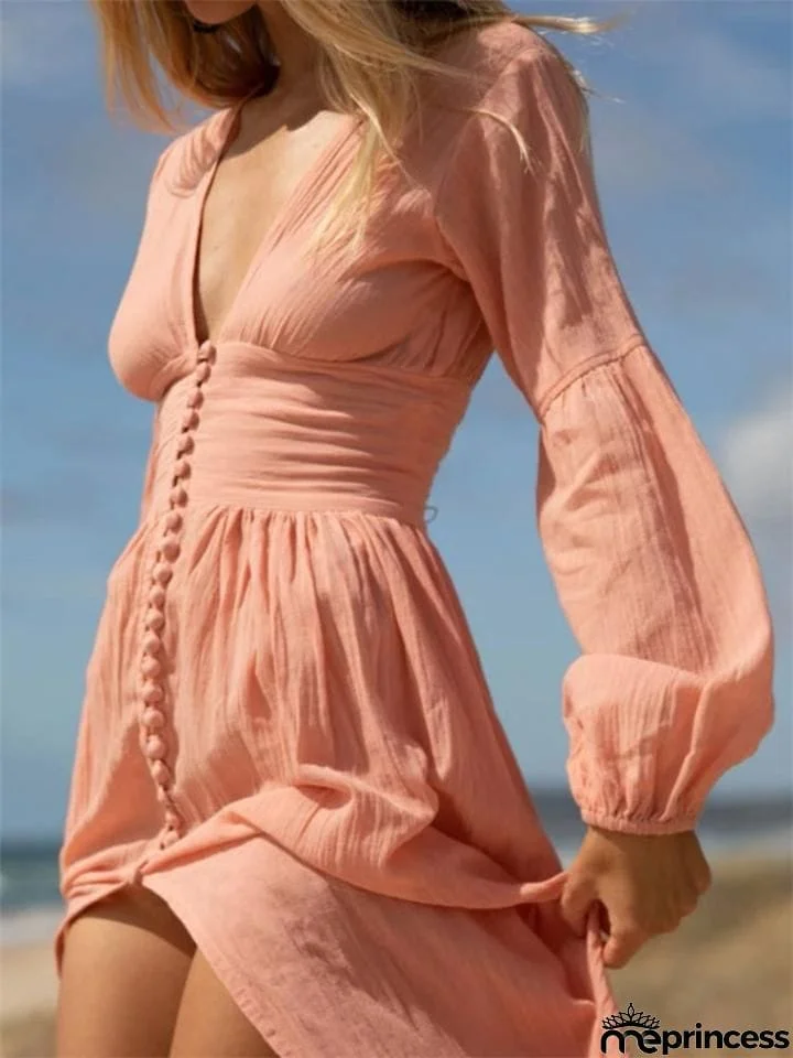 French Style Long Sleeve Maxi Dress