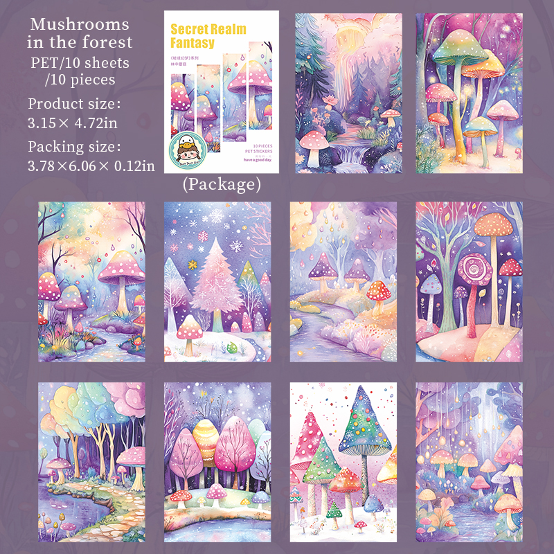 PET Sticker - Secret Realm and Illusory Dream Series Cute Plant Flower Landscape 
