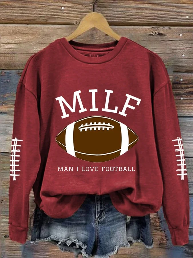 Funny MILF Man I Love Football Casual Sweatshirt