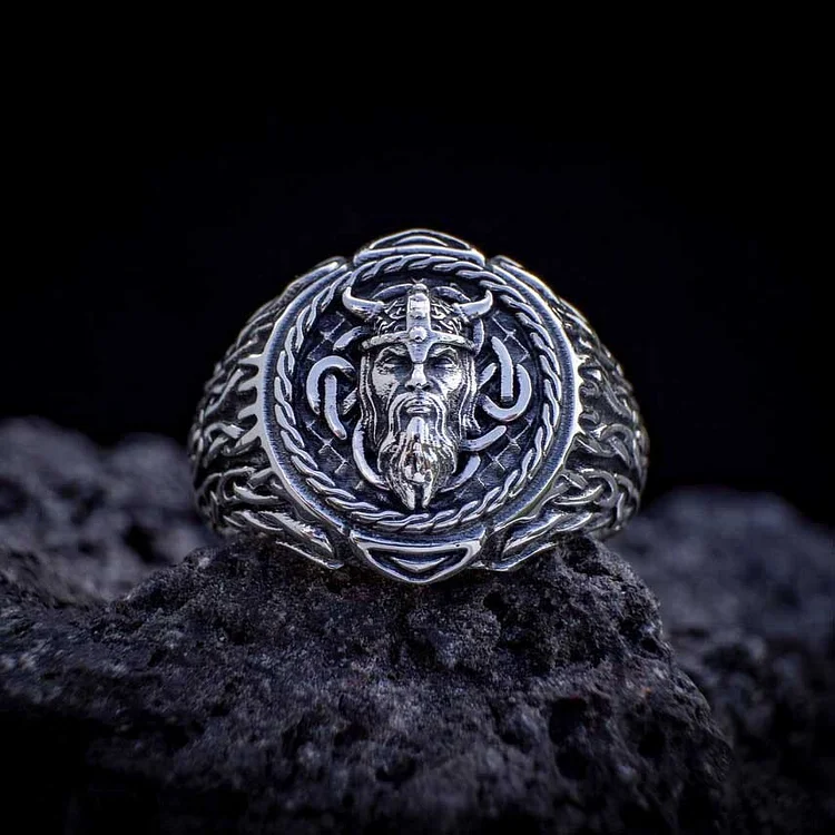 Coutureaura Odin Head Totem Tribal Celtic Knot Ring