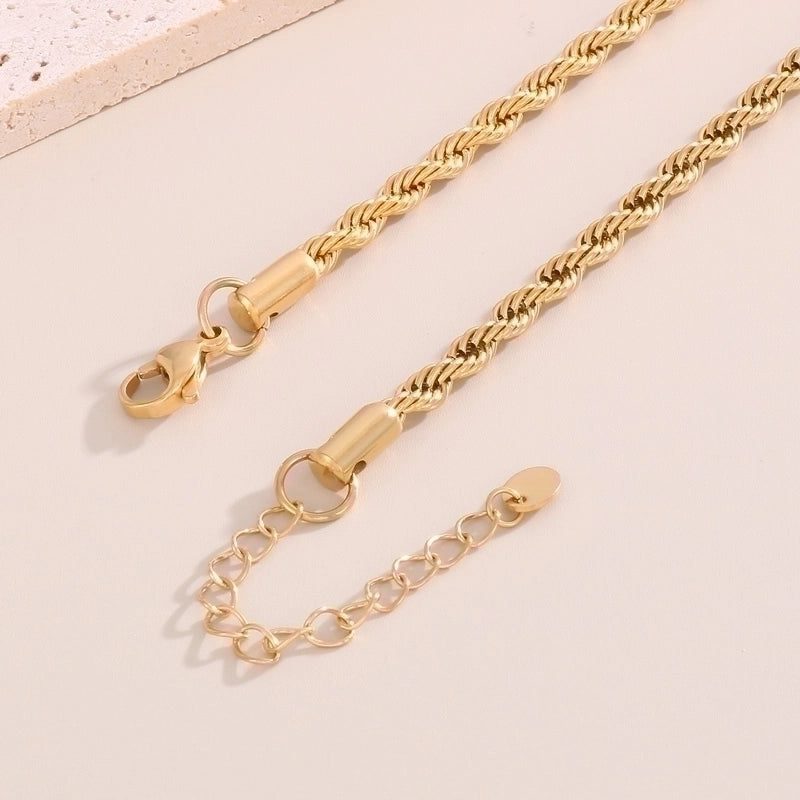 Casual Minimalist Solid Color 304 Stainless Steel 18K Gold Plated Plating Stainless Steel Necklaces