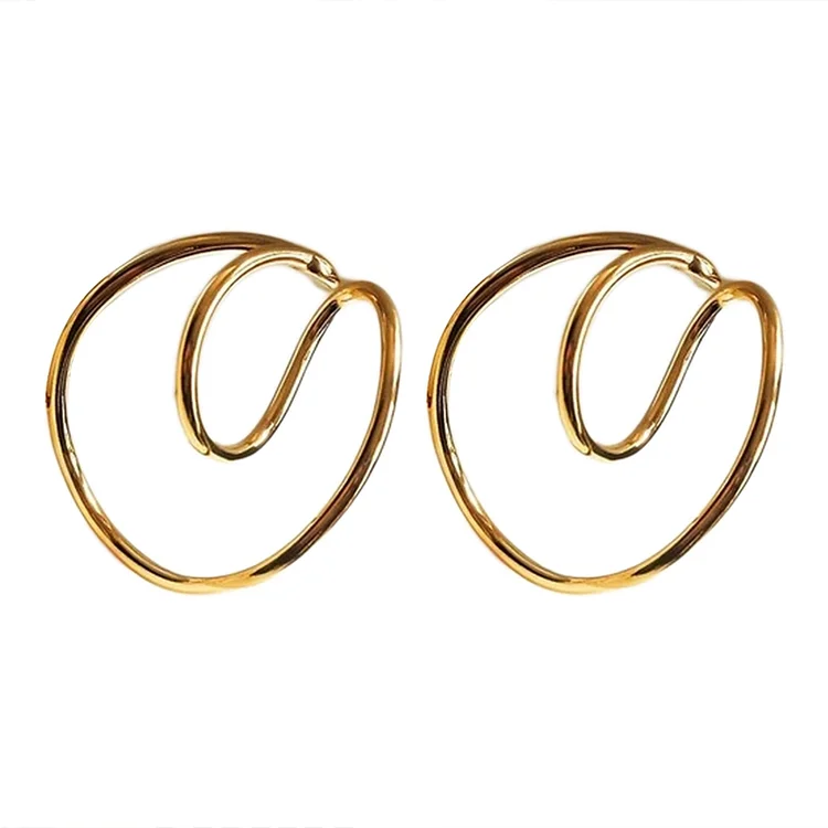 Gorgeous Hooping Ear Cuff Geometry Earring Ear Clip No Piercing Earcuff Gleaming（1 Pair）