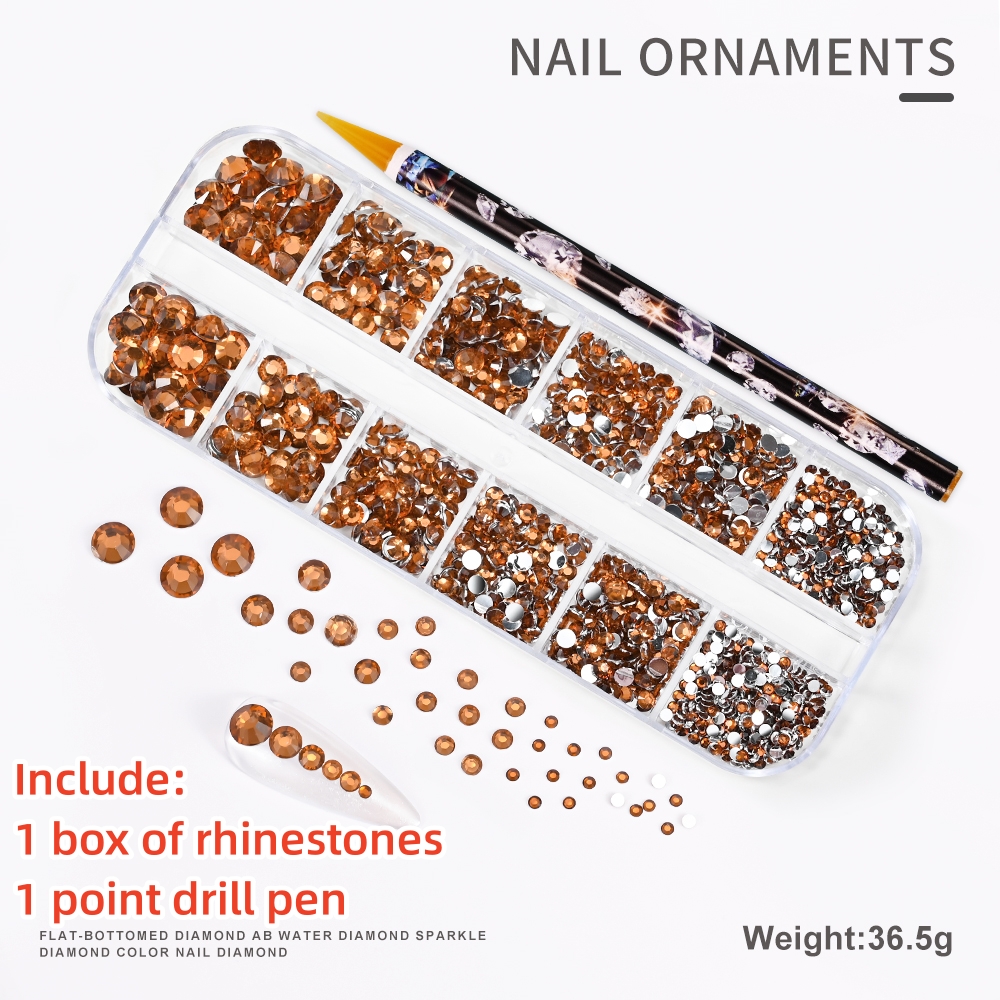 Multi-Size Nail Rhinestones Kit 3D Crystal AB DIY Nail Art Decors Diamond Gems Glitter Manicure Point Drill Pen Tweezers Tools #