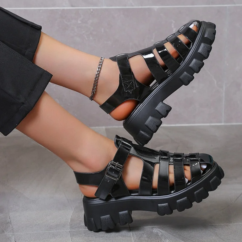 New Women's Sandals Summer Breathable and Comfortable Designer Toe Sandals Thick Bottom Waterproof Platform Roman Sandals Womes