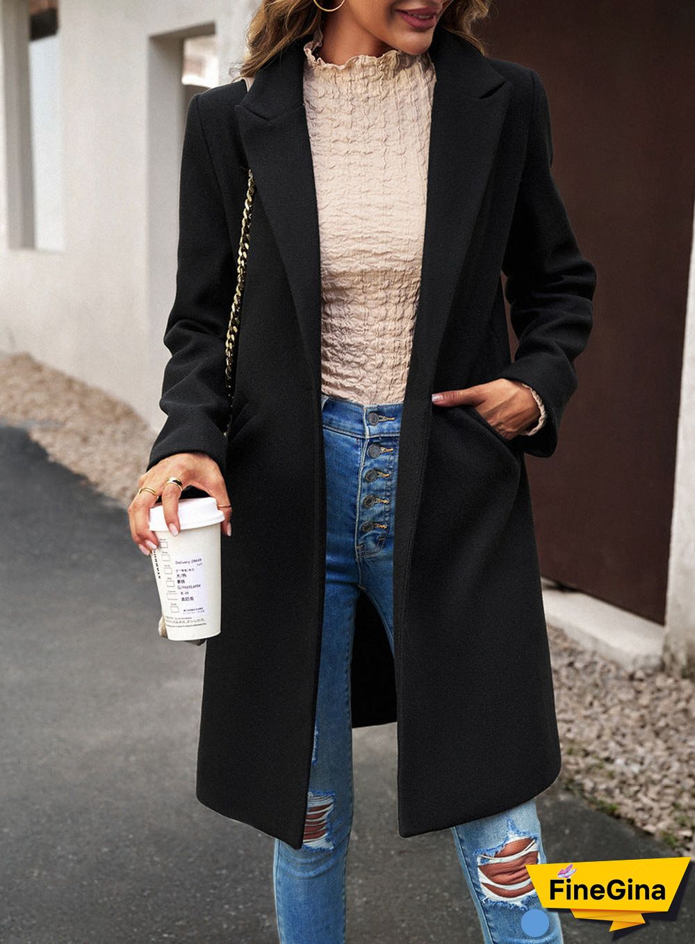 Vintage Plain Long Sleeve Jacket
