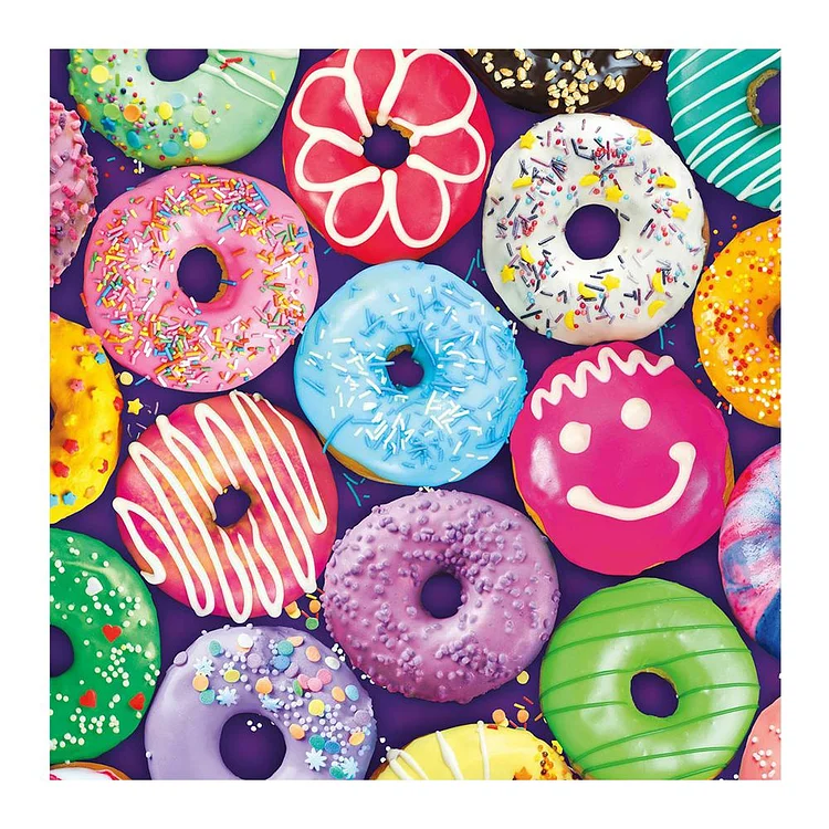 Colored Donuts - Full Round Drill Diamond Painting - 30x30cm(Canvas)