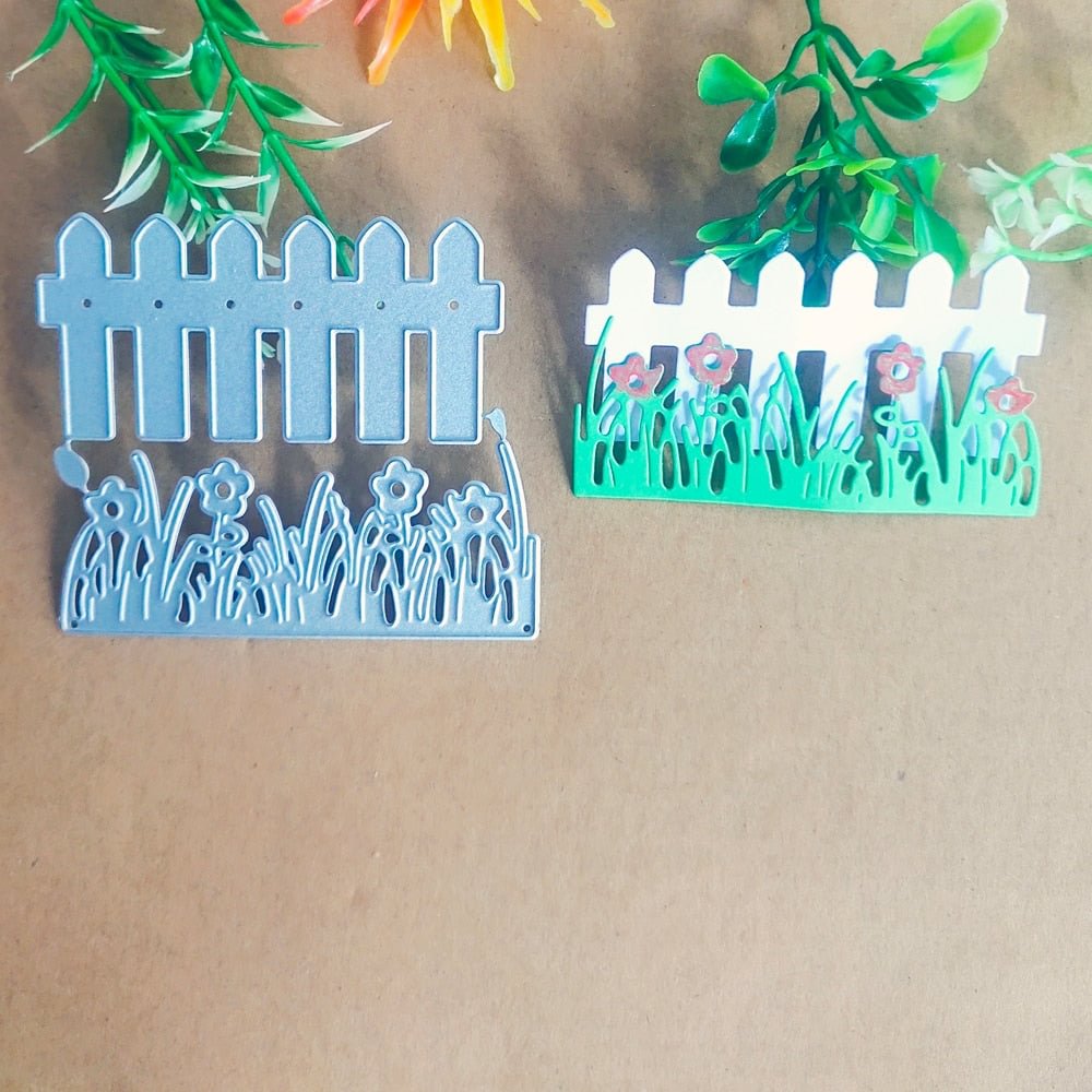 Fence green grass flower accessories decoration card metal cutting die stamping die scrapbook scrapbook paper process template D