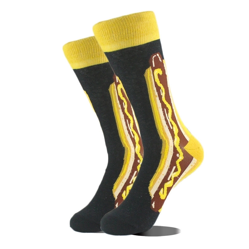 Unisex Cute Printing Animal Color Block Cotton Ankle Socks A Pair