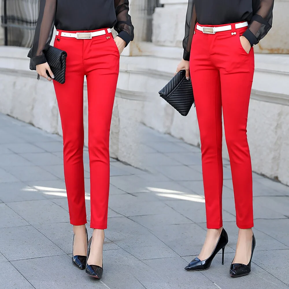 Pants Women Pencil Trousers 2019 High Waist Ladies Office Trousers Casual Female Skinny Bodycon Pants Elastic Pantalones Mujer