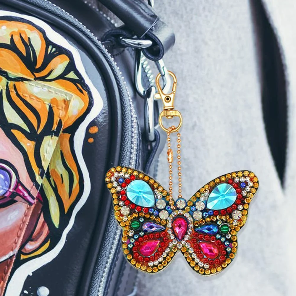 6pcs DIY Keychain - Full Drill - Butterfly