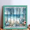 Seaside Wood Panel Painting-11CT Stamped Cross Stitch 40*40cm