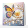 (Pre-Framed)Butterfly Flower-Special Shape Diamond Painting Kit(25x25cm)