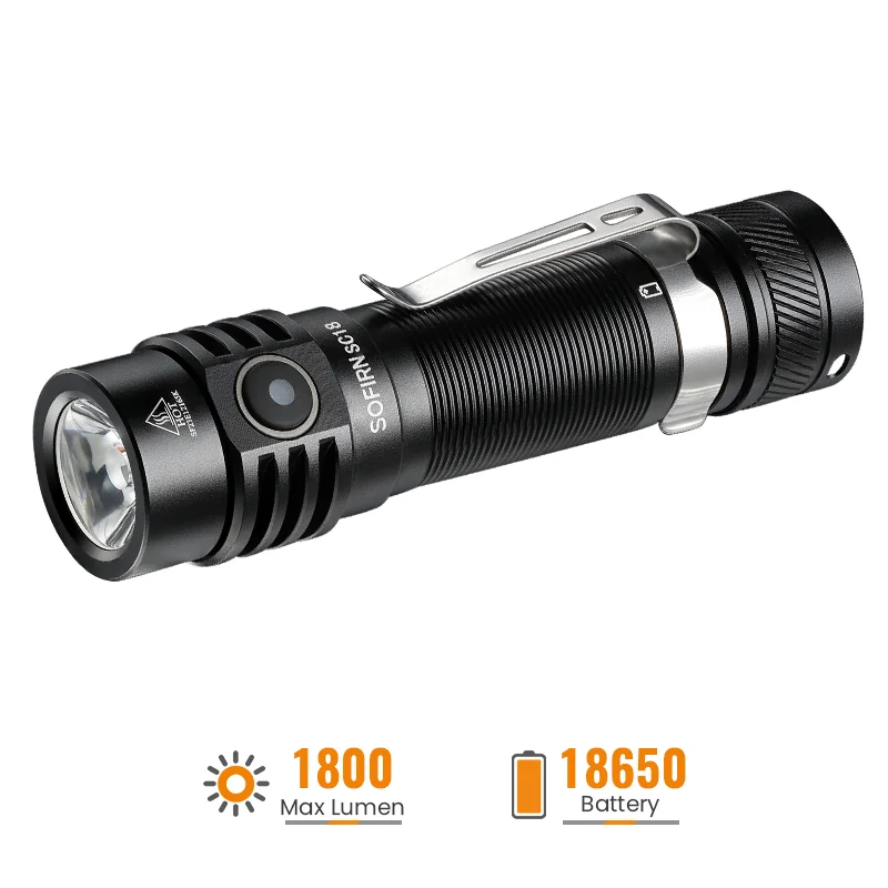 Sofirn SC32 Mini Tactical Flashlight, Max 2000 Lumen Rechargeable