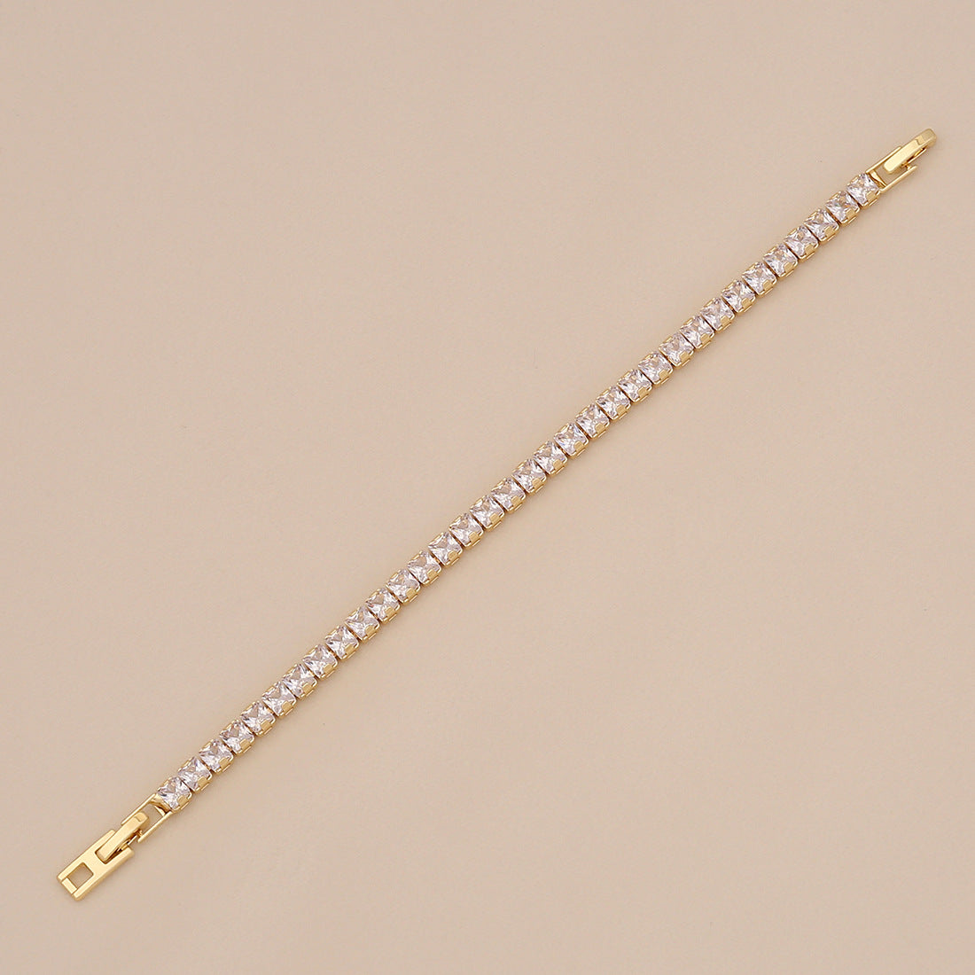 Multi-Color Square Zirconium Bracelet Fashionable And Versatile Hand Jewelry Niche B625