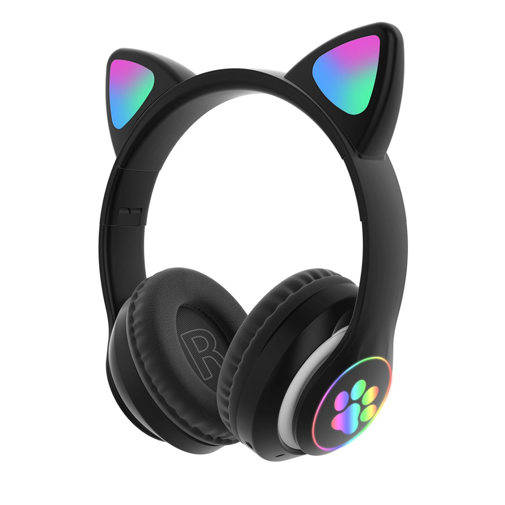 

Cute Cat Ears Bluetooth Headphone LED Light Kid Girl FM Radio Music Headset, 501 Original