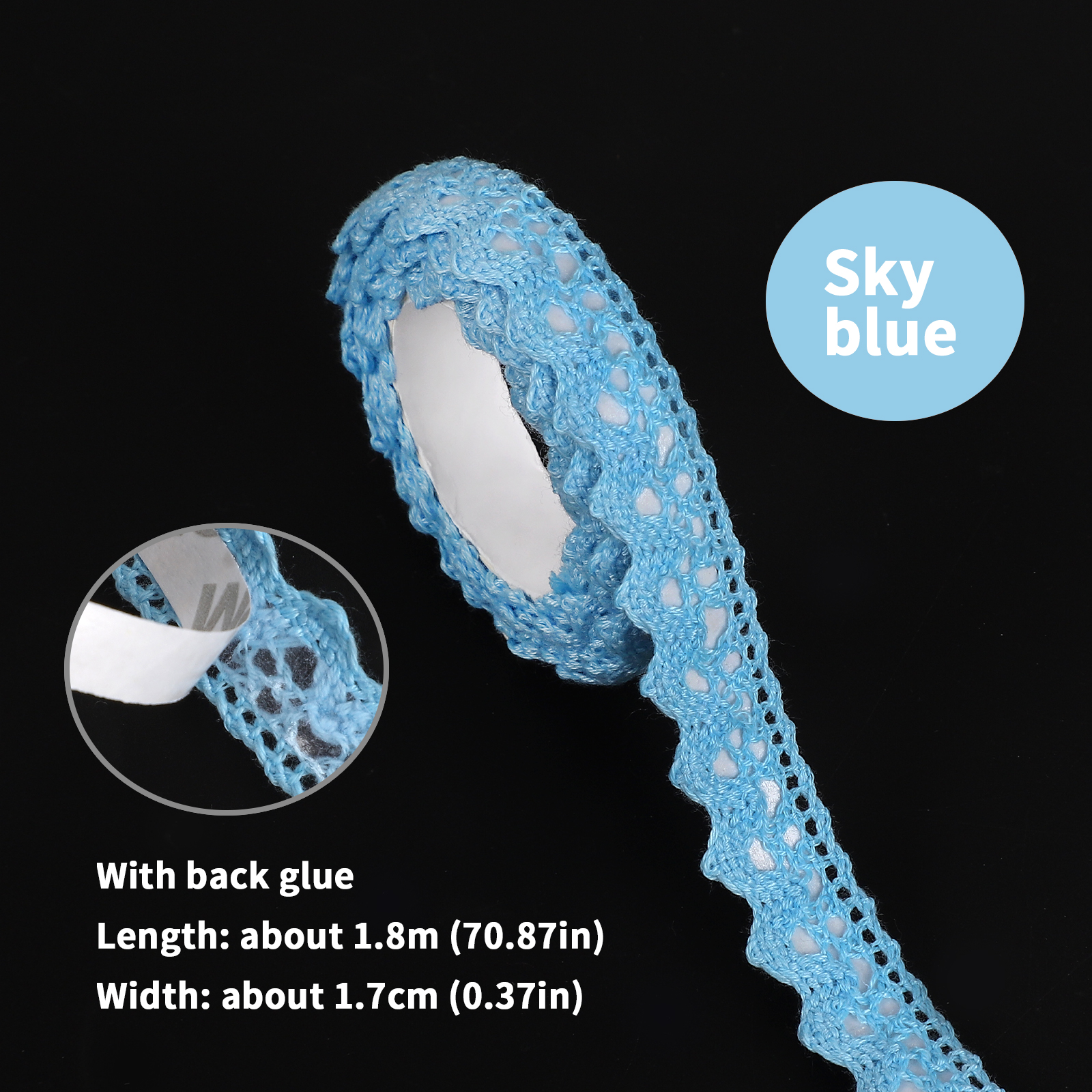 Tape - 17mm*180cm Vintage Fabric Single-sided Monochrome Lace 