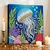 DIY Pearl Painting Jellyfish with Frame for Home Wall Decor(25x25cm)