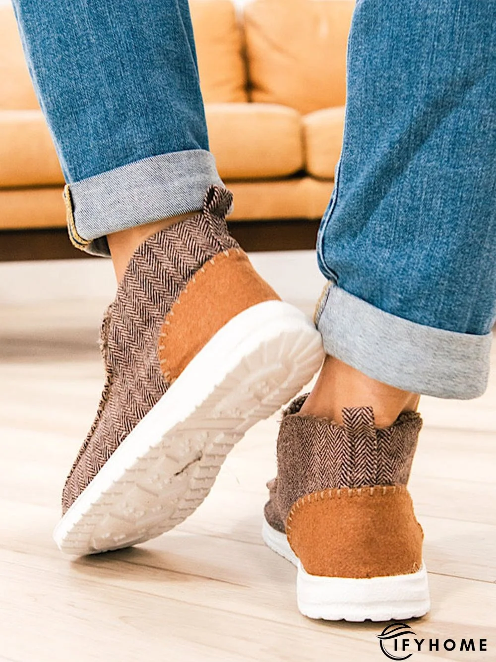 Womens's Warm Lined Slip On Canvas Shoes | IFYHOME