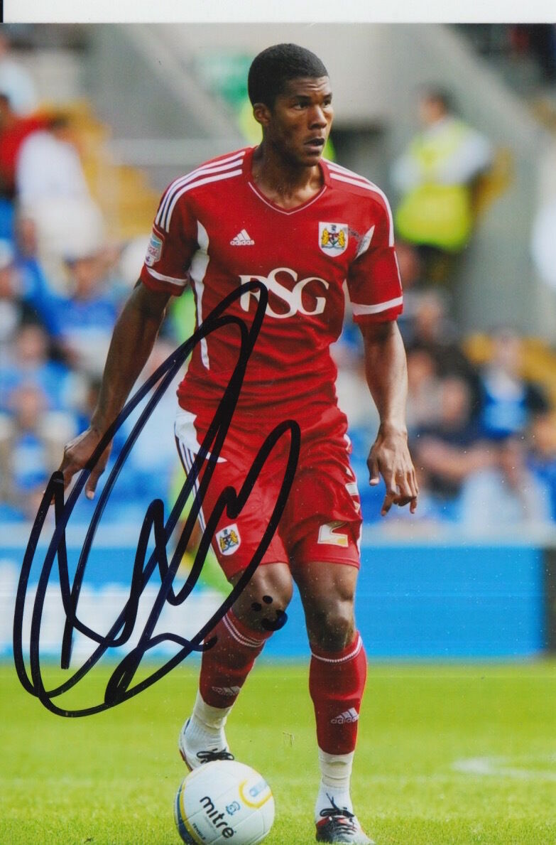 BRISTOL CITY HAND SIGNED JORDAN SPENCE 6X4 Photo Poster painting.