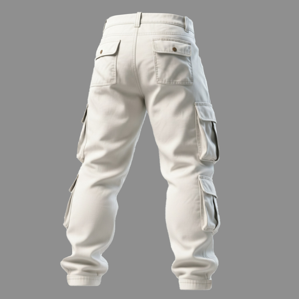 Men's Vintage Outdoor White Multiple Pockets Cargo Pants