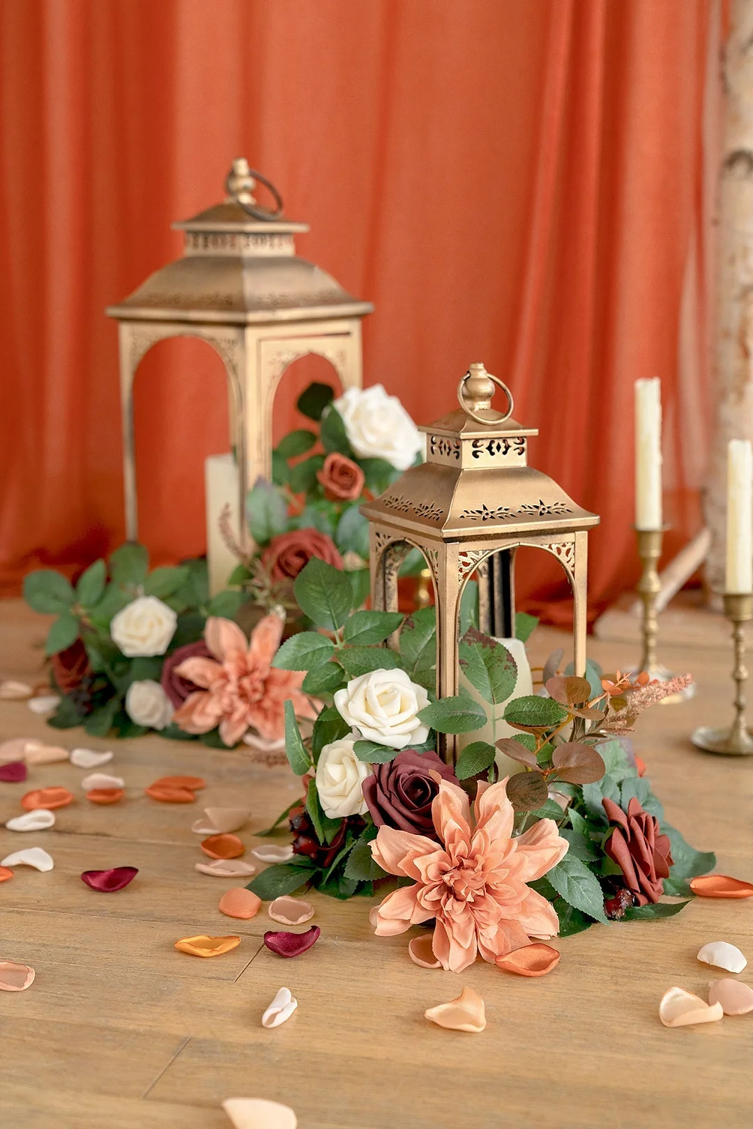 2ft Flower Garlands in Sunset Terracotta