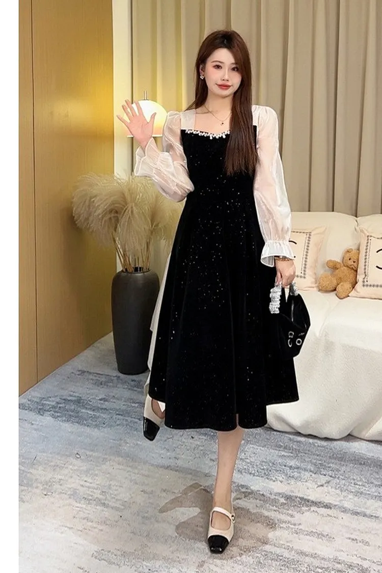 Long Sleeve Lace Midi Dress for Spring and Summer