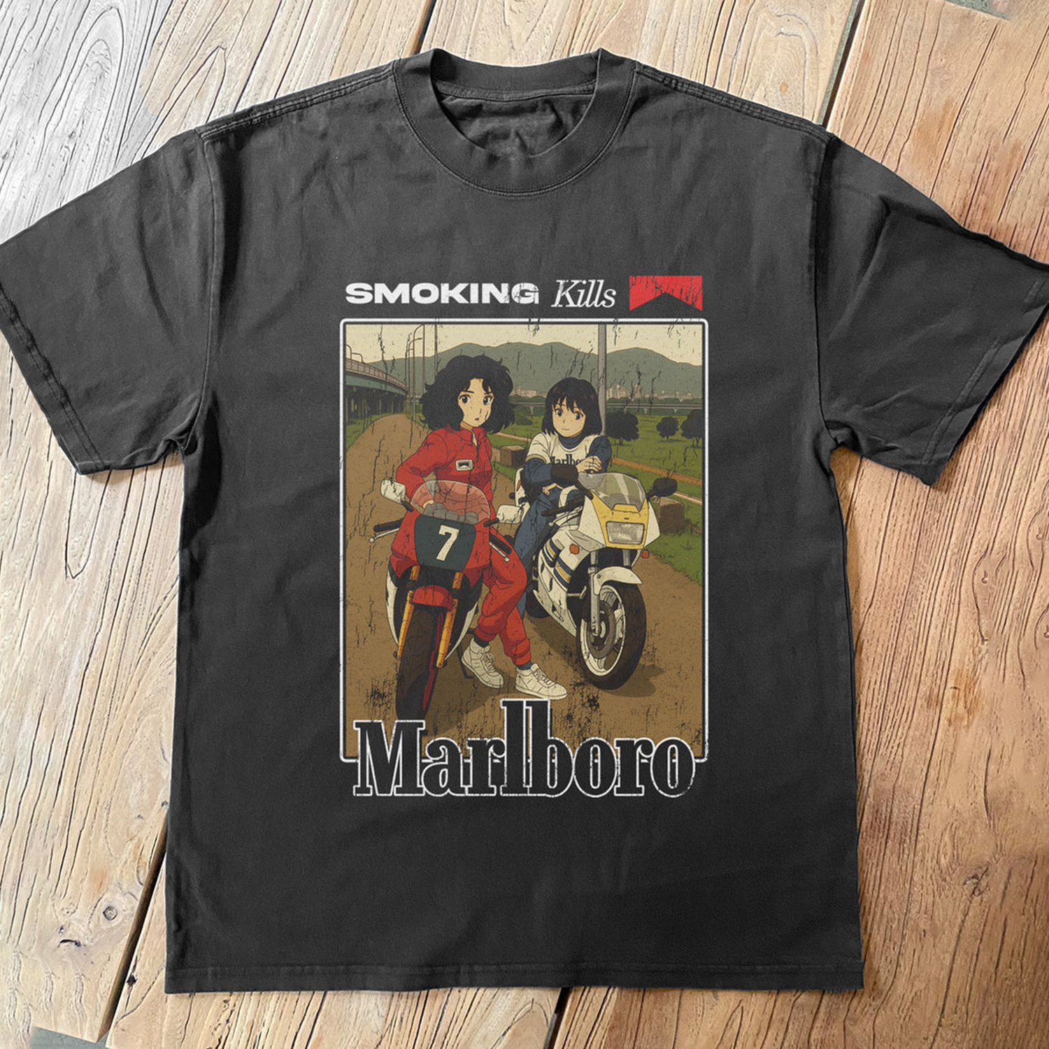 Retro Racing Cartoon T-shirt / TECHWEAR CLUB / Techwear