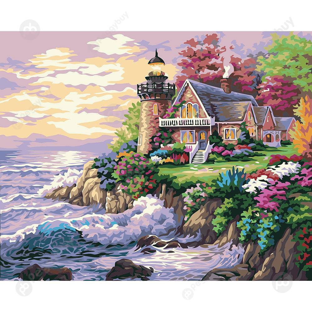 

40*50CM Paint By Numbers-Sea House, 501 Original