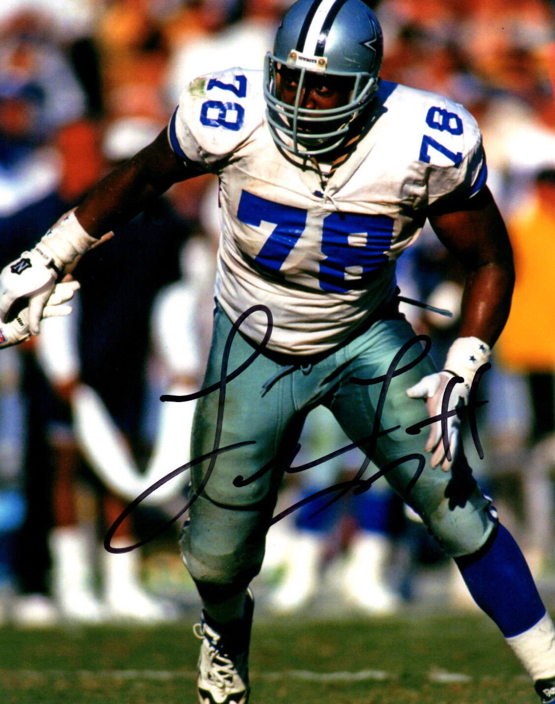 Leon Lett Dallas Cowboys hand auto signed football 8x10 Photo Poster painting Super Bowl Champ!