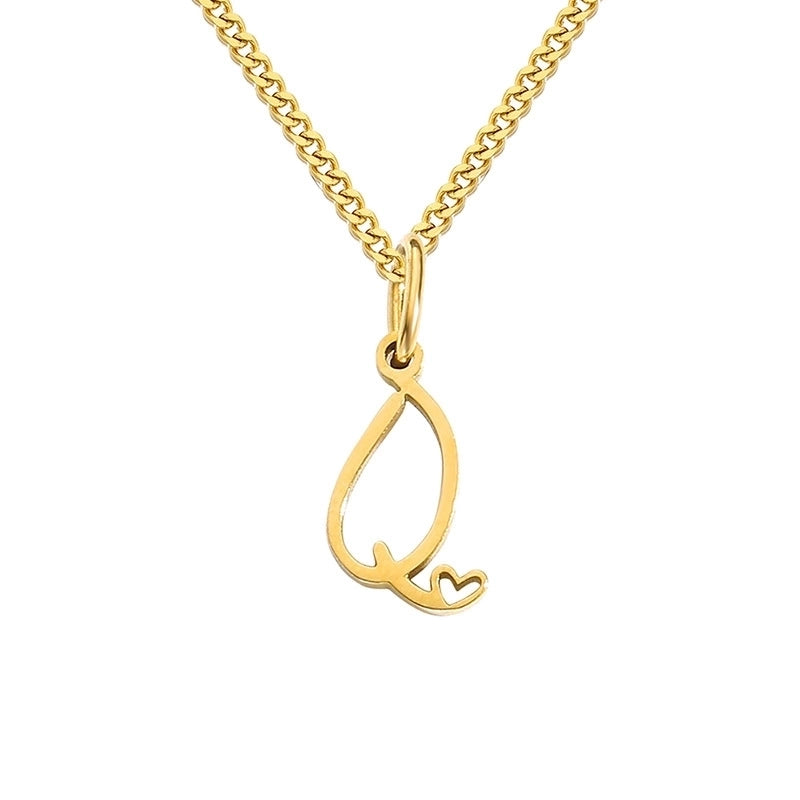 Stainless Steel Minimalist Plating Letter Solid Color Pendant Necklace