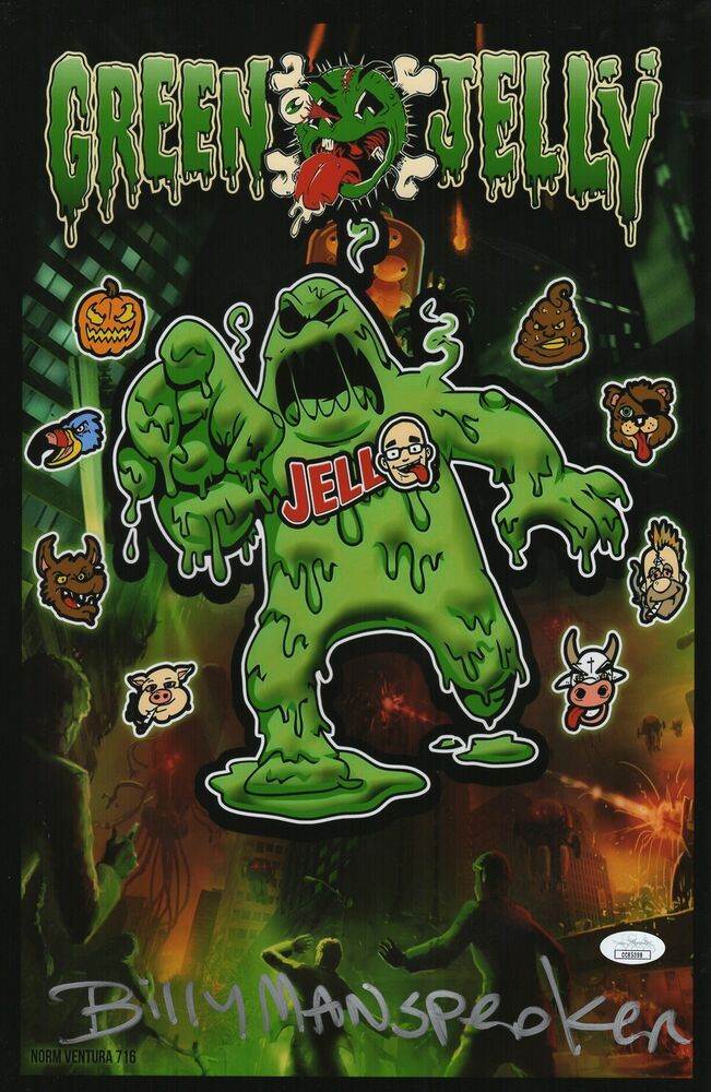 Bill Manspeaker Autograph Green Jelly 11X17 Photo Poster painting Green JelloSigned   2