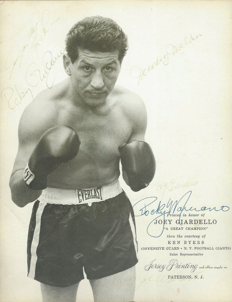 Rocky Marciano Sugar Ray Robinson, Graziano   autographed Photo Poster painting JSA Certified