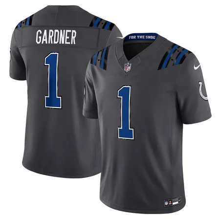 Men's Indianapolis Colts #1 Ahmad Sauce Gardner Charcoal 2026 Rivalries Collection Vapor F.U.S.E. Limited Jersey