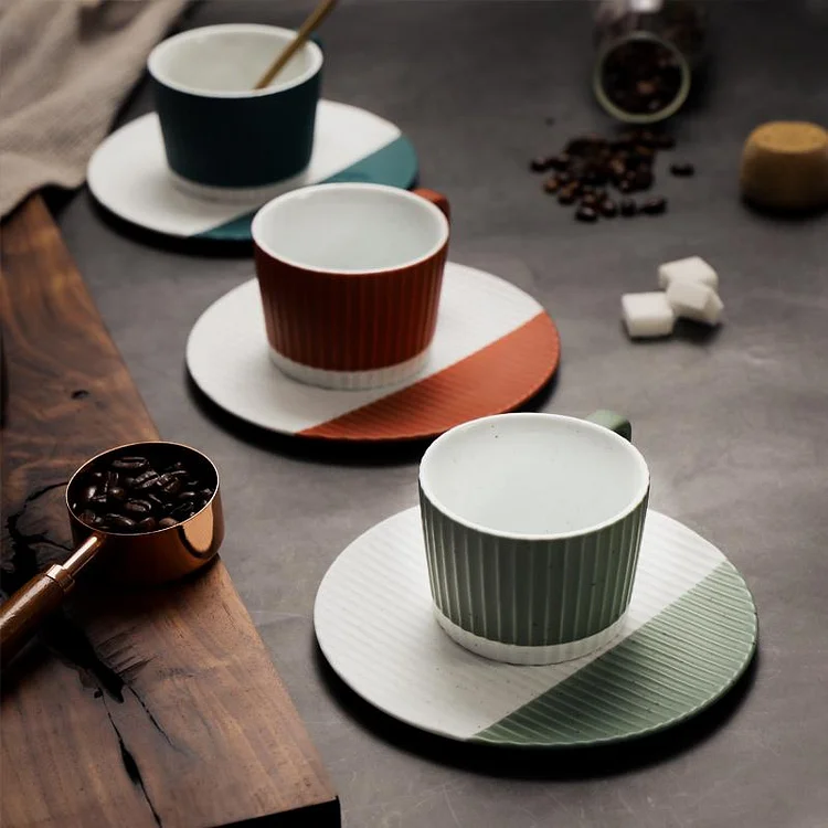 Ceramic Coffee Mug Cup and Saucer